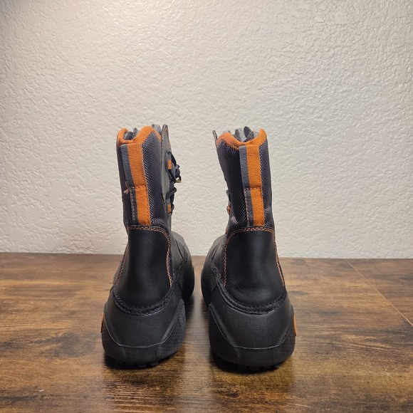 Sorel Ice Pack Winter Boots Kid's Size 4 Black and Orange Tech Lite Draw String - Picture 4 of 8